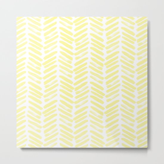 Handpainted Summer Sun Yellow Chevron pattern - Mix & Match with Simplicity of Life Metal Print