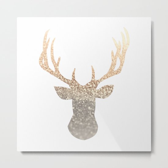 GOLD DEER Metal Print