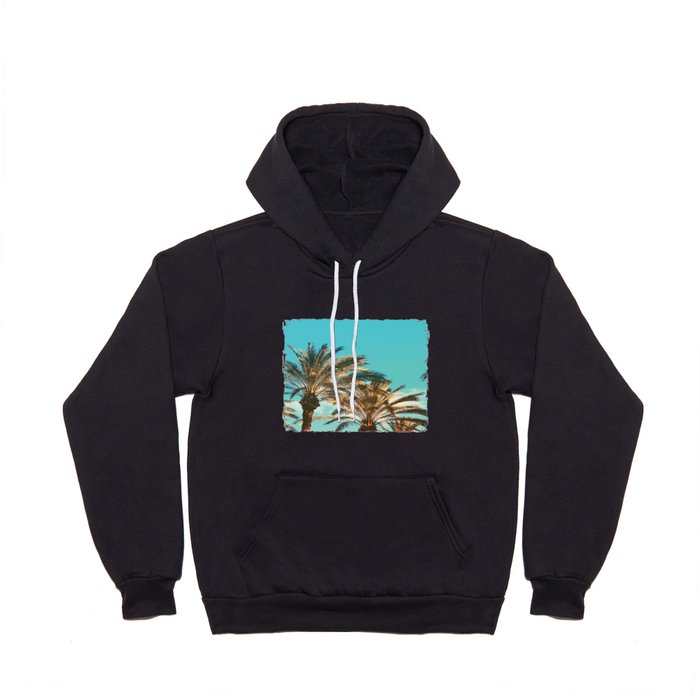 Tropical Palm Trees  - Vintage Turquoise Sky Hoody
