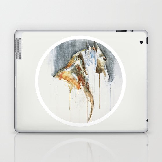 Equine Nude 1a - Horse Watercolor Painting Laptop & iPad Skin
