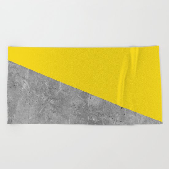Geometry 101 Vivid Yellow Beach Towel