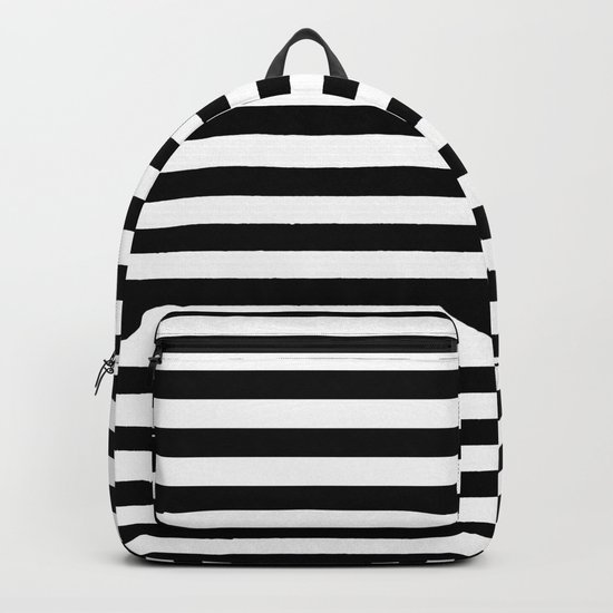 Black White Stripes Backpack