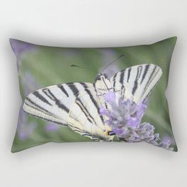 Common Yellow Swallowtail Feeding On  Lavender Photograph Rectangular Pillow