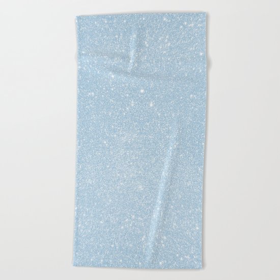 Pastel Blue Glitter Beach Towel