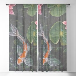 Koi Pond Sheer Curtain