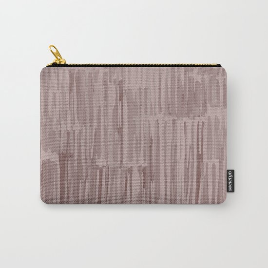 Simply Bamboo Brushstroke Red Earth on Clay Pink Carry-All Pouch