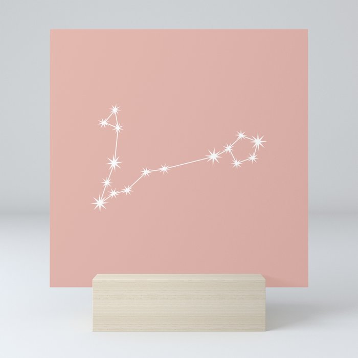 PISCES Pastel Pink – Zodiac Astrology Star Constellation Mini Art Print