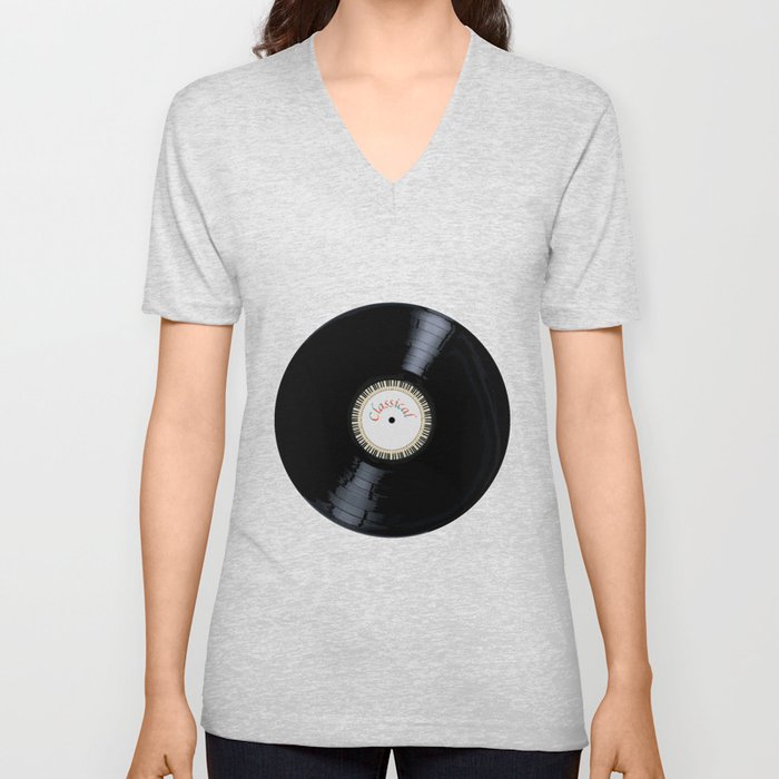 Classical Record V Neck T Shirt