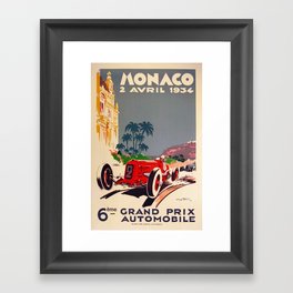 1934 Monaco Grand Prix Framed Art Print