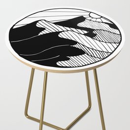 Abstract black and white sand desert Side Table