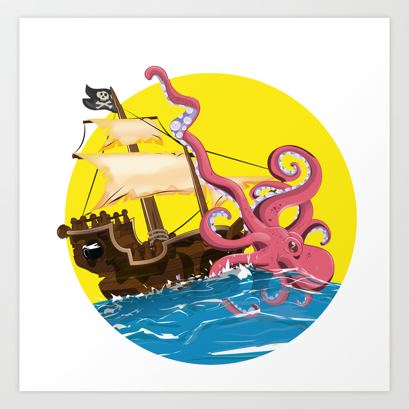 octopus ship art