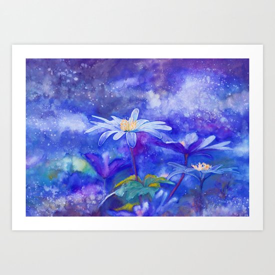 Yellow and blue Art Print