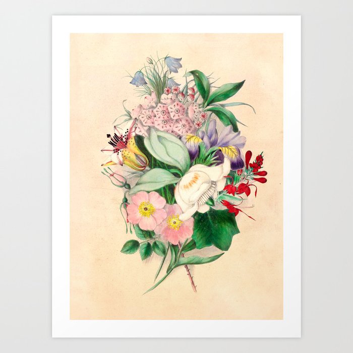 Wildflowers by Clarissa Munger Badger, 1859 (benefitting The Nature Conservancy) Art Print
