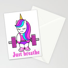 Barbell Unicorn Stationery Cards