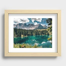 carezza lake in trentino Recessed Framed Print