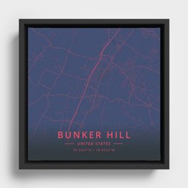 Bunker Hill, United States - Neon Framed Canvas