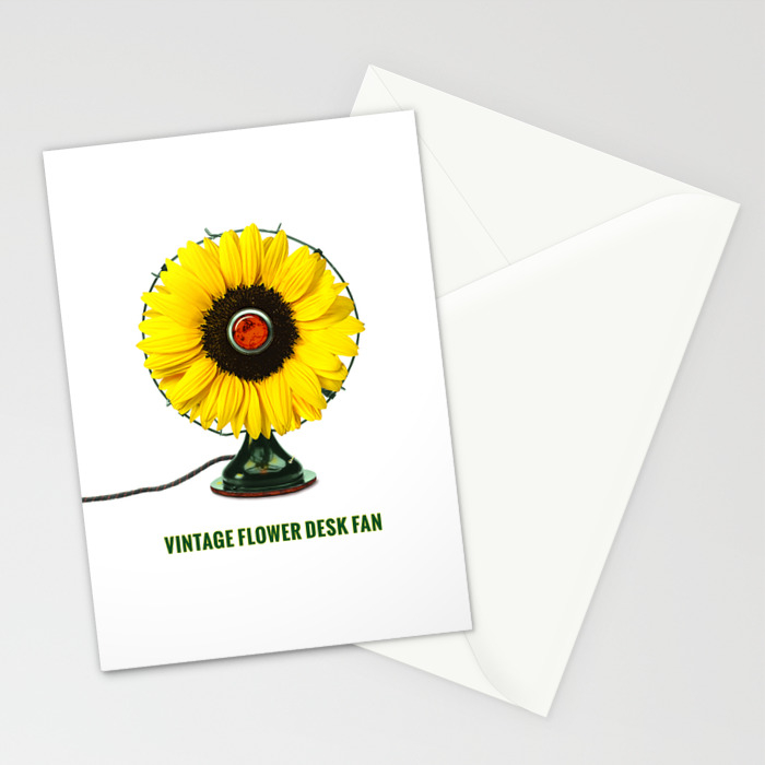 Organic Inventions Series Vintage Flower Desk Fan Stationery