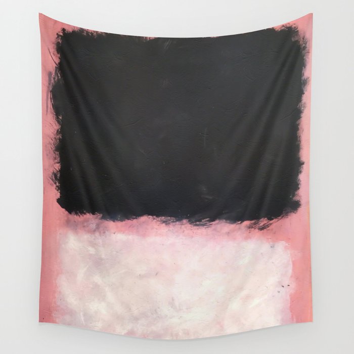 Mark Rothko Untitled Pink and Black Artwork Wall Tapestry by