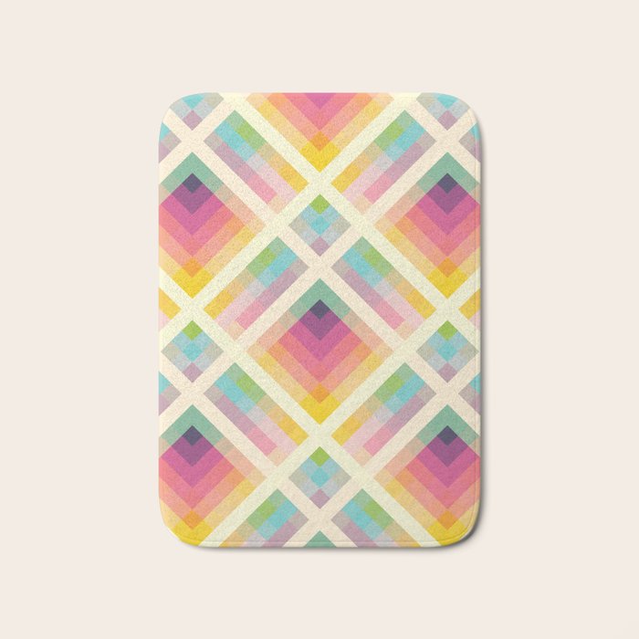 Retro Rainbow Bath Mat by Fimbis Society6