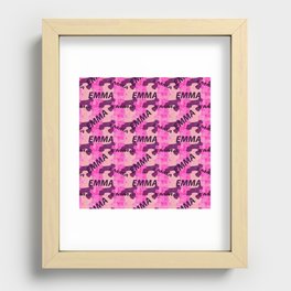 pattern with the name Emma in pink colors and watercolor texture Recessed Framed Print
