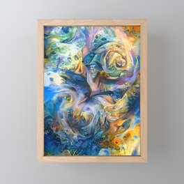 Blue Flame Rose Framed Mini Art Print