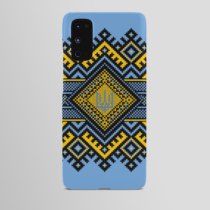 Ukrainian embroidered art with national symbol for home decoration. Android Case