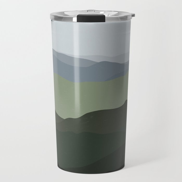 Green Mountainscape Travel Mug