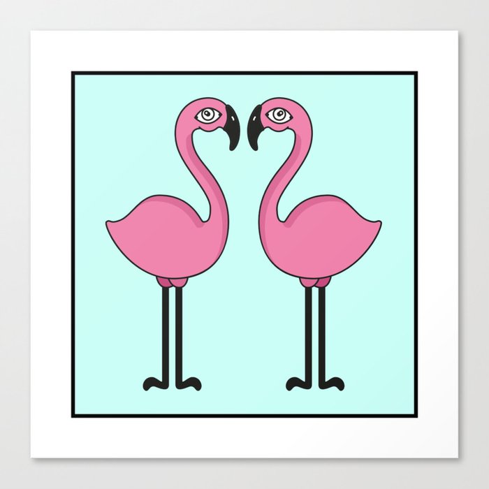 Flamingo's love Canvas Print