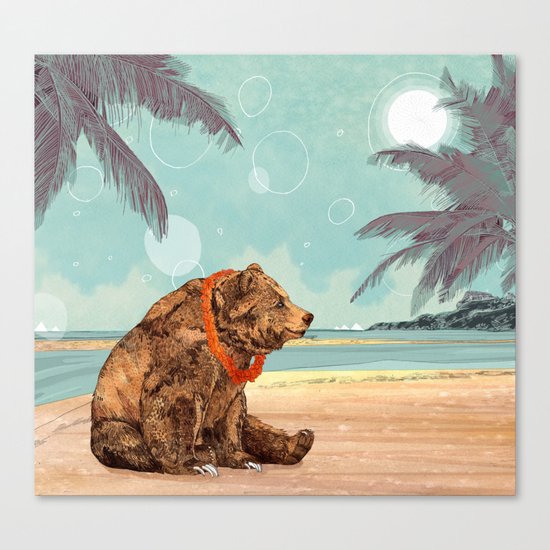 Beach Bear Canvas Print