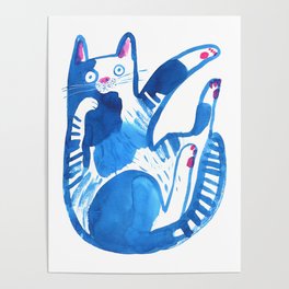 Blue cat Poster