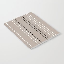 Ethnic Spotted Stripes, Mocha, Black and White Notebook