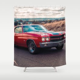 Vintage 1970 Chevelle SS 454 American Classic Muscle car automobile transportation color photograph / photograph poster posters Shower Curtain