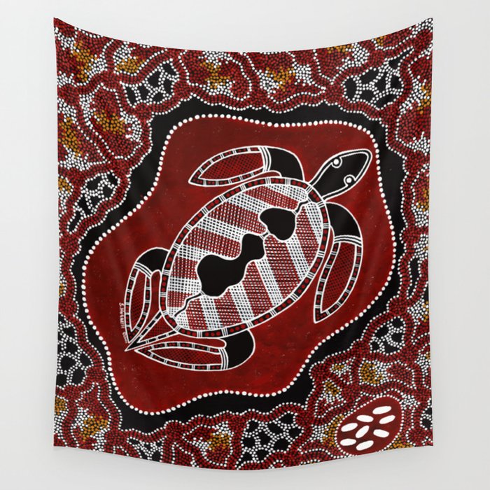 Authentic Aboriginal Art - Turtle Dreaming Wall Tapestry
