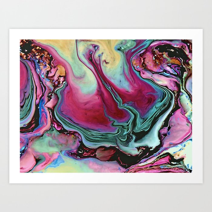 Colorful abstract marble Art Print