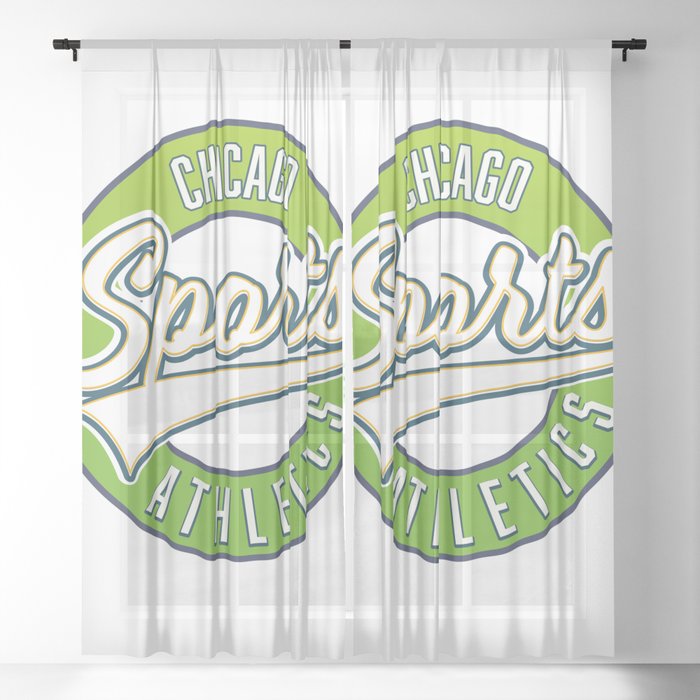 Chicago Sports Athletic logo Sheer Curtain