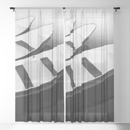 Boats on the Tigress portrait black and white photograph / photography Sheer Curtain