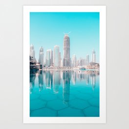 Refelection of Dubai city buildings | United Arab Emirates | Asia Art Print