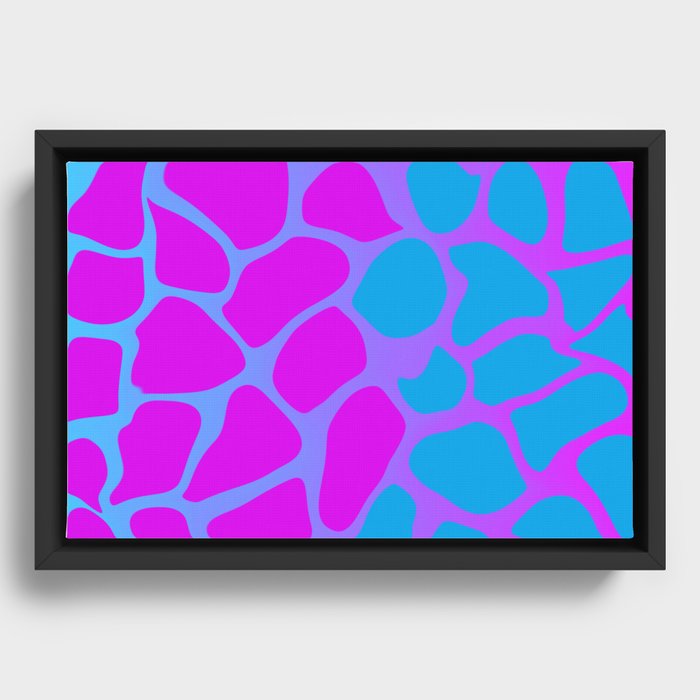 Hot Pink and Light Blue Gradient Framed Canvas