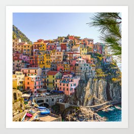 Italy Photography - Colorful Houses In Manarola Art Print