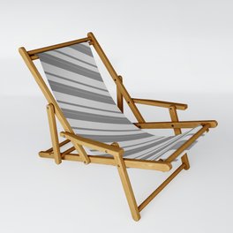 [ Thumbnail: Grey & Light Grey Colored Lines/Stripes Pattern Sling Chair ]