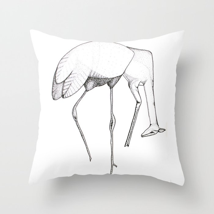 DeerBird Throw Pillow
