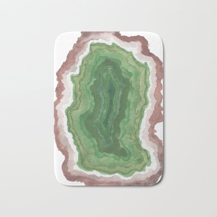 Green Agate Geode Slice Bath Mat