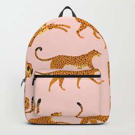 Leopard jaguar pink memphis pattern Backpack