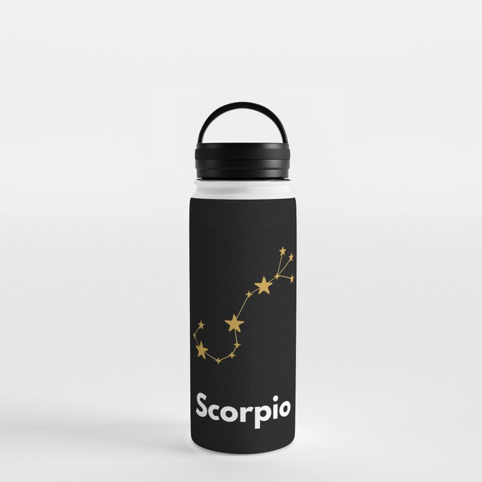 Scorpio, Scorpio Sign, Black Water Bottle