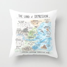 The Land of Depression Throw Pillow