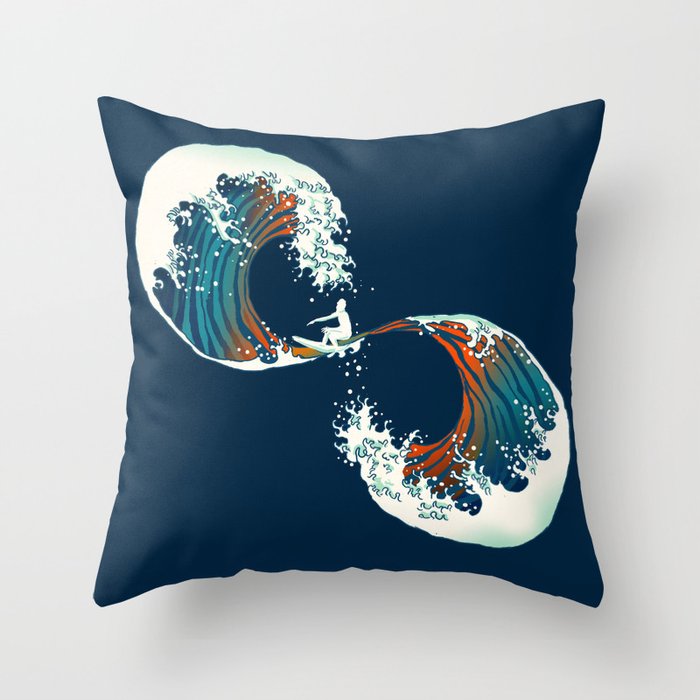 The Wave is forever Throw Pillow