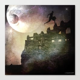 Late for Work Surreal Fantasy Illustration Canvas Print