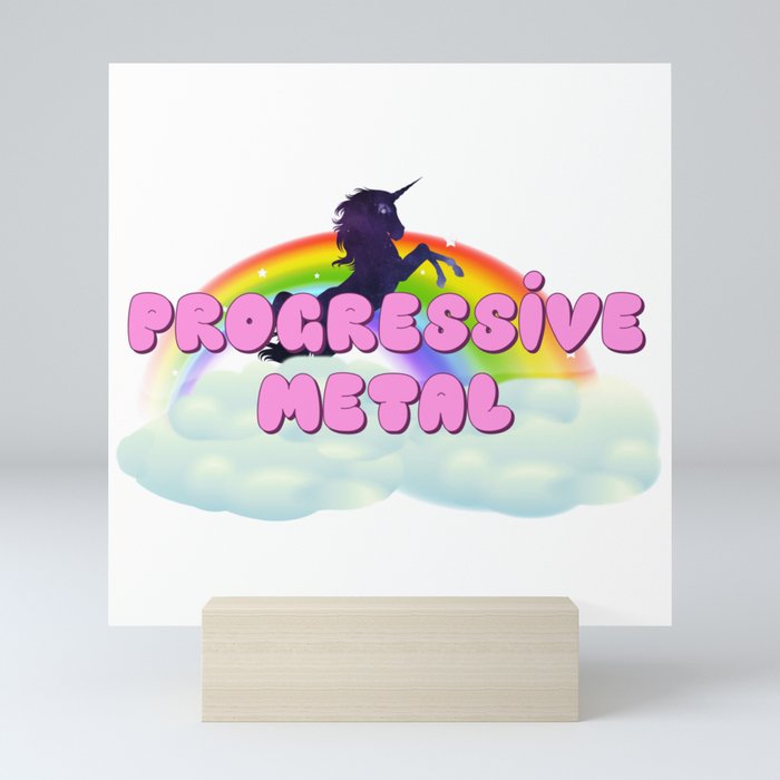 Progressive Metal Rainbow Unicorn in Space Mini Art Print