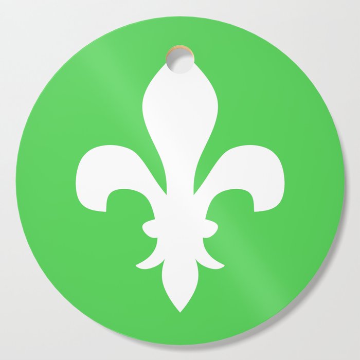 Fleur de Lis (White & Green) Cutting Board