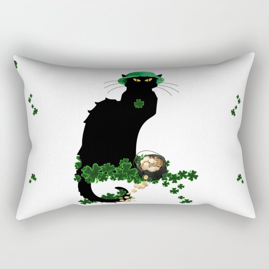 Le Chat Noir - St Patrick's Day Rectangular Pillow